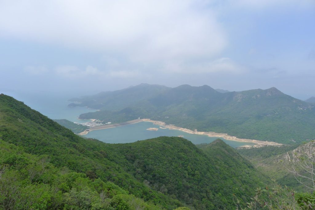 Shek Pik Reservoir from the hiking trail, Dog Teeth Range & Tiger’s Roar