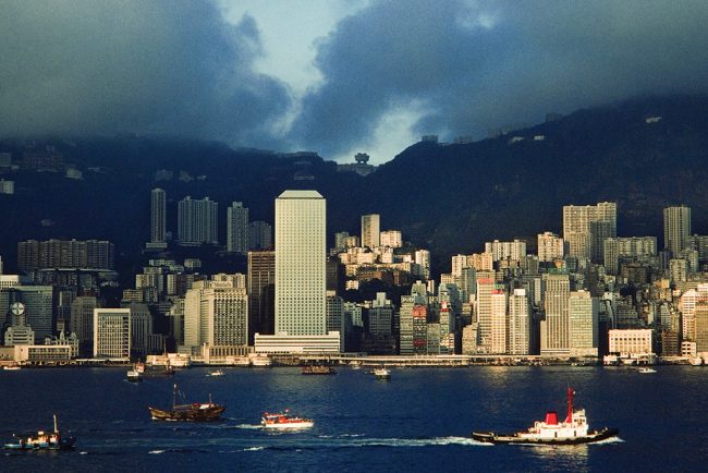 Central seen from Kowloon, Brian Brake. Voyage Through Time, curated by Edward Stokes The photo is from about 1973, soon after the Connaught Centre (today’s Jardine House) was completed. Its site was very close to where Blake Pier once stood.
