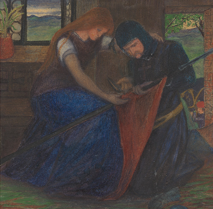 Lady Affixing Pennant to
a Knight's Spear
Elizabeth Eleanor Siddal
1856
© Tate
