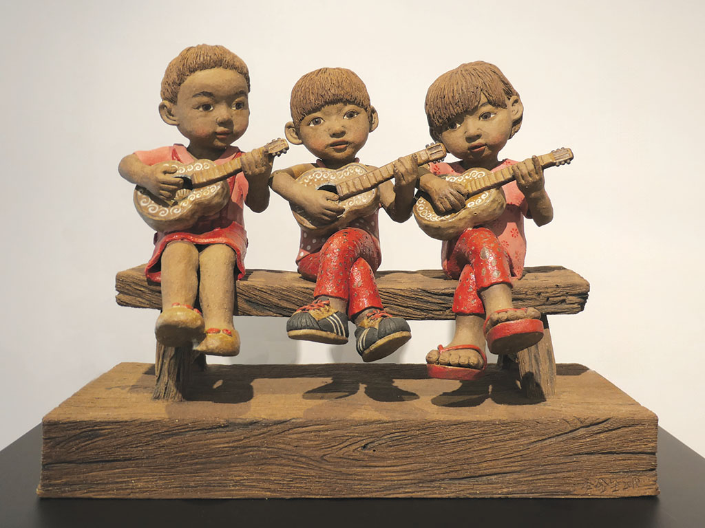 The Guitar Trio, Lee Chin-Sheng Ceramic, 2010, Chinese Ceramics
