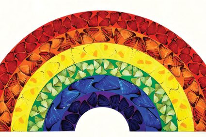 Butterfly Rainbow, Damien Hirst, Laminated giclée print on aluminium composite panel, digitally signed and numbered on label, 2020 © Arssi Gallery, City Art Fair 2025