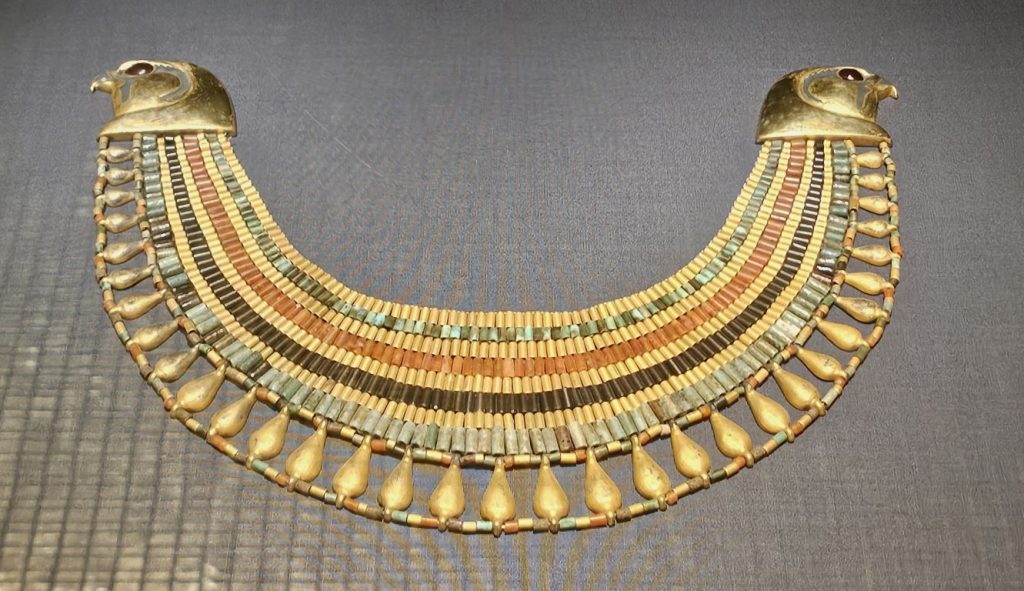 Broad collar of Senebtisi, Egypt, Middle Kingdom period, late 12 to early 13th Dynasty, about 1850-1775 BCE, Faience, gold, carnelians, turquoises, Global Jewellery