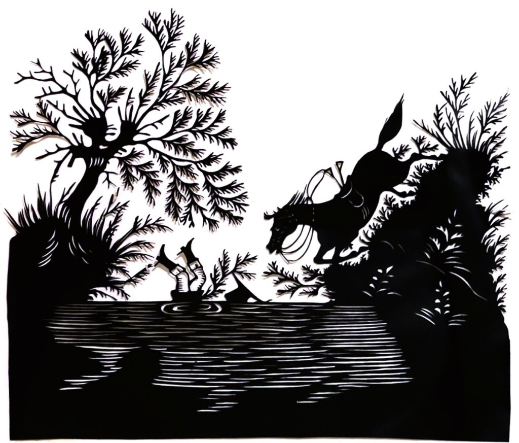 Falling off Horseback, Karl Fohlich 19th century (5)-Paper Cutting