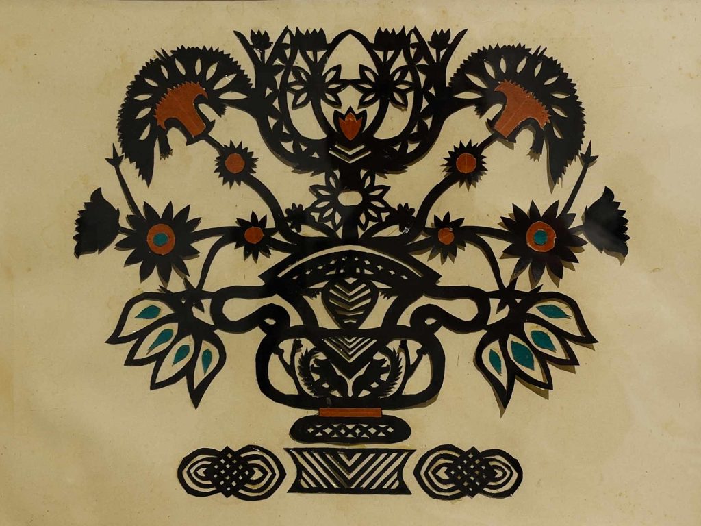 Johann Jakob Hauswirth, Flower Vase, 1860 - Paper Cutting