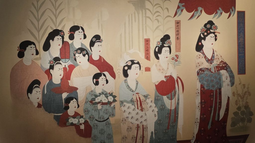 Mural showing the governor’s wife worshipping the Buddha (Copied by Duan Wenjie), Sui Tang dynasty