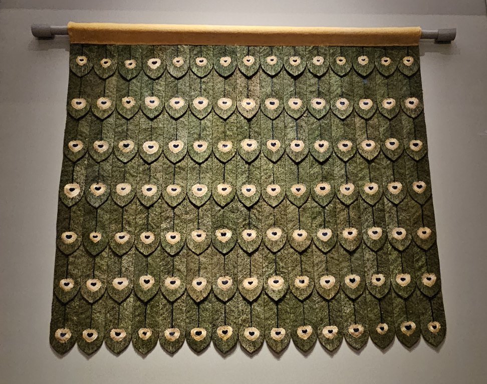 Peacock feather embroidered textile, 19th century, Peacock feather and silk thread, The Chris Hall Collection, Hong Kong Palace Museum, Forbidden City and the World