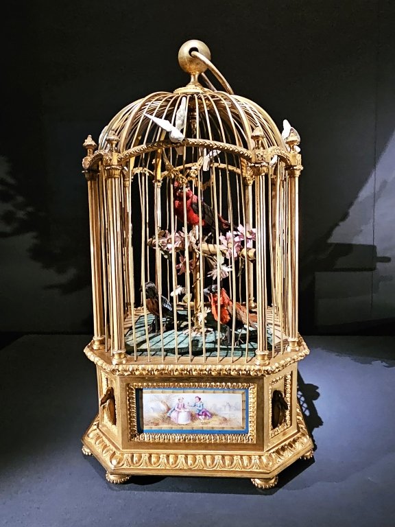 Singing bird cage automaton, France, 19th century. Gilt bronze and porcelain, The Palace Museum, Forbidden City and the World