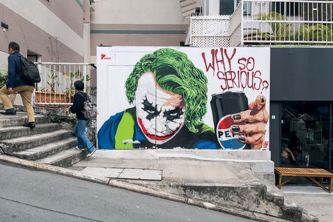 Commercial hoarding, 49 Aberdeen Street, Central, Hong Kong Street Art